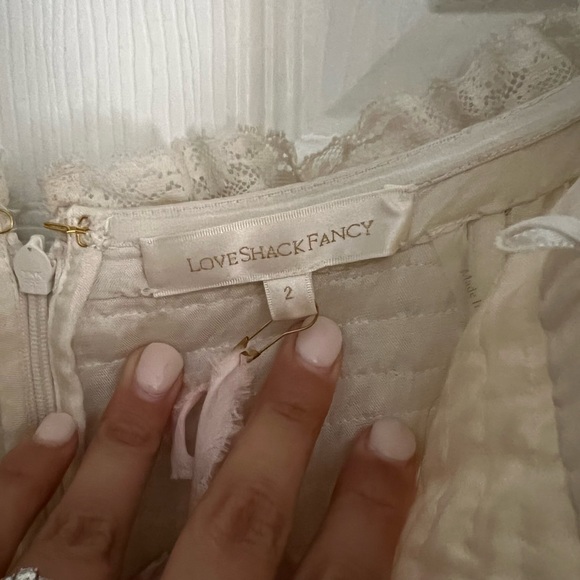 LOVESHACKFANCY STRAPLESS RUFFLE BEACH WEDDING DRESS SIZE 2 - Picture 6 of 13